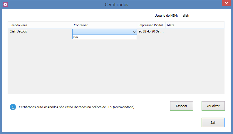 tela dlg certs - sel cont