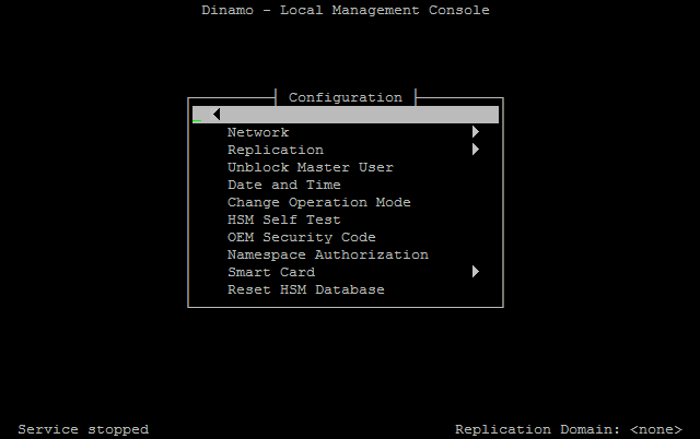 tela menu config